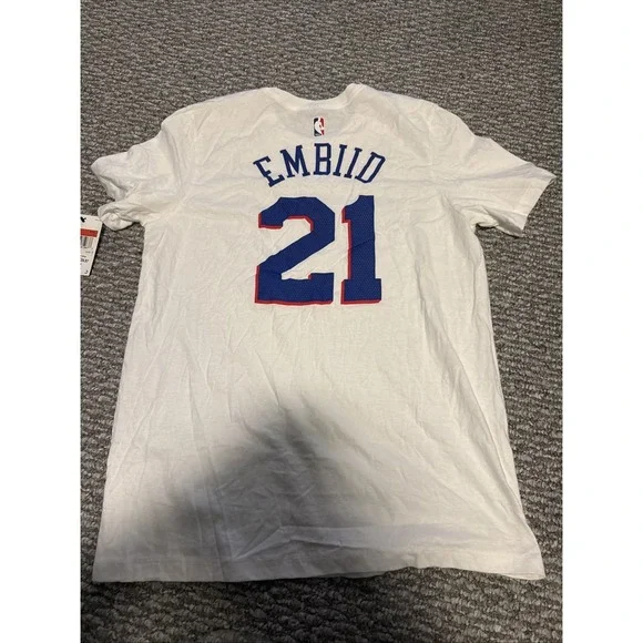 Nike NBA Philadelphia 76ers Joel Embiid #21 T-Shirt Jersey Men's Large NWT - Picture 2 of 7